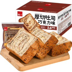 泓一 巧克力厚切吐司可可面包早餐休闲零食品糕点心办公室下午茶代餐 厚切吐司400g