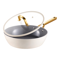 炊大皇平底锅煎锅白色不粘煎蛋饼多用深煎锅28cm磁炉通用西厨XC28SJG 西式|带盖深煎锅 28cm