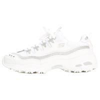 Skechers斯凯奇女鞋 闪亮点缀熊猫鞋D'LITES运动休闲鞋 厚底老爹鞋11923 黑色/银色/BKSL 35