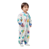 欧孕（OUYUN）【带脚套】婴儿睡袋春秋恒温睡袋周岁满月礼盒宝宝四季通用分腿 小小艺术家 双层室温20~25° S码身高55-80厘米