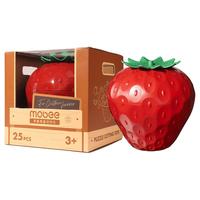 mobee 水果切切乐玩具 可剥皮 果蔬切切乐25件｜草莓桶套装