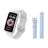 Keep手环B4智能运动手环14天长续航课程跟练血氧监测仪离线支付心率睡眠防水闹钟天气男女表 【超值搭配】B4白色+雾霾蓝表带
