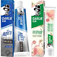 好来 牙膏初萃茶白桃超白竹炭套装300g*1组