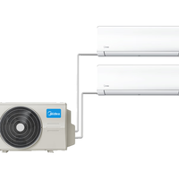 美的 全直流变频 中央空调风管机  一拖二 大2匹