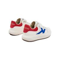 Kappa Kids卡帕童鞋2024秋季男童经典百搭小白鞋系带儿童运动鞋女休闲鞋 白红 34码 适合脚长约210mm