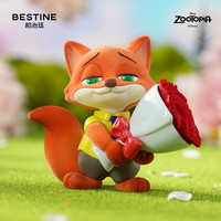 BESTINE 柏治廷迪士尼疯狂动物城尼克狐永生花玫瑰花束摆件