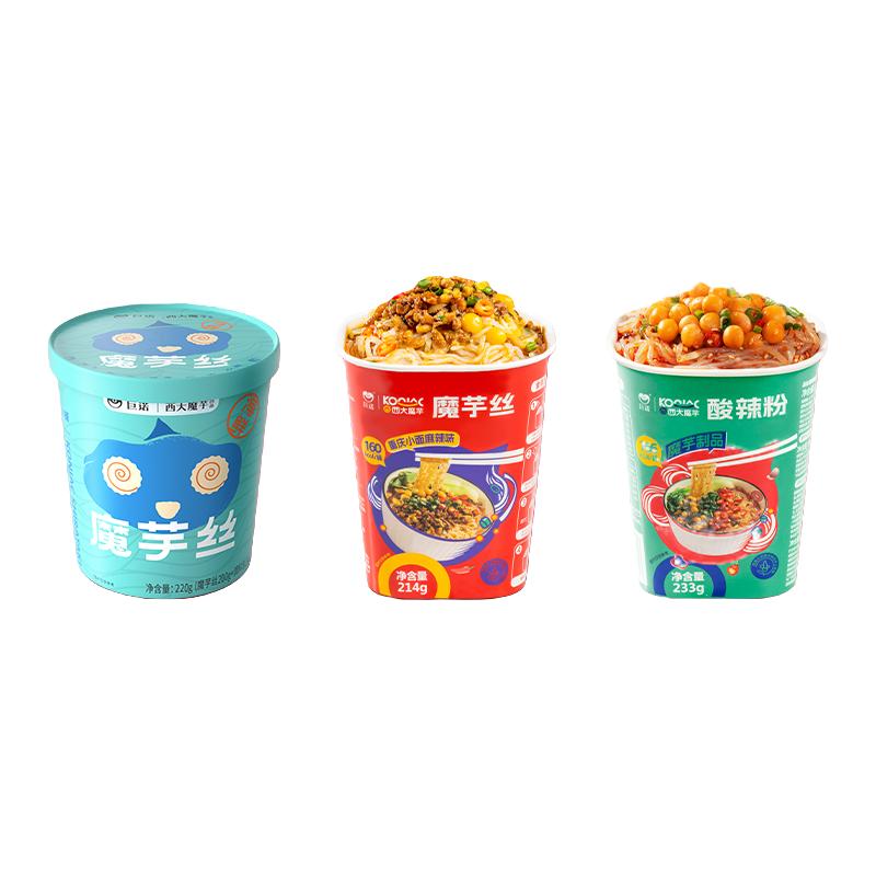 西南大学魔芋面宵夜饱腹桶装冲泡重庆小面酸辣粉热泡方便速食