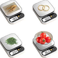 【张晨光代言】电子秤克称厨房秤高精度0.1g食物电子称中药材小型精准茶叶克称珠宝秤 充电款不锈钢面3kg/0.1g