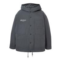 杰克·琼斯(JACK&JONES)宽松轻薄羽绒服男短款连帽工装外套 E44黑砂色 M (175)