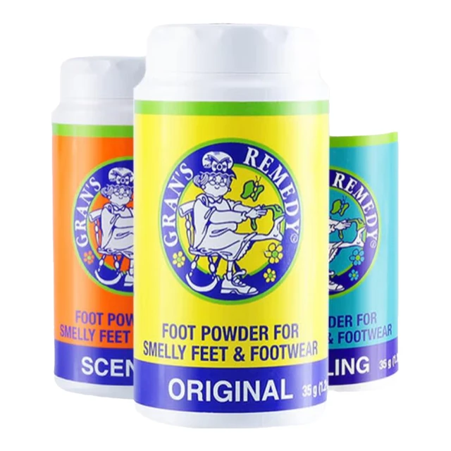 老奶奶臭脚粉（Gran’s remedy） 新西兰去除鞋臭脚运动粉杀菌抑菌脚部清爽净化除味粉脚臭 35g 3盒 花香+薄荷+原味