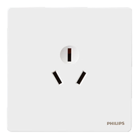 飞利浦（PHILIPS）开关插座面板昕绎家用86型大间距正斜五孔墙壁暗装电工电料开关 空调三孔16A