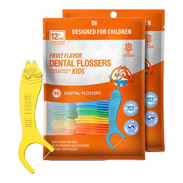 艾克弗瑞 儿童牙线独立包装 儿童防蛀牙线90支*2包