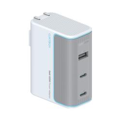 酷态科 超级闪充 氮化镓三口充电器  三口（Type-C+USB-A口） 线充套装 银滩白 120W