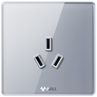 公牛(BULL) 开关插座亚克力面板86型暗装墙壁电源多孔空调网络插座G50铅晶灰 16A三孔