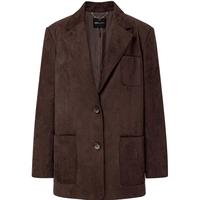 BCBGMAXAZRIA 【静奢风美学】复古美拉德质感廓形绒感仿麂皮西装外套25秋冬