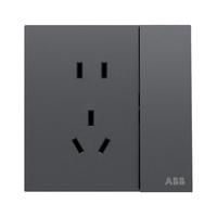 ABB 盈致系列 CA211-MG 一开五孔双控插座 太空灰