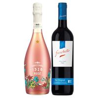 CAVICCHIOLI 卡维留里 桃红起泡葡萄酒 750ml+弗莱斯凯罗红葡萄酒 750ml