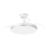 美的(Midea)风扇灯餐厅吊扇灯led卧室客厅灯三防护眼24W风扇灯MF-59DY23 【Ra95吊杆式】36寸24W/三段调光