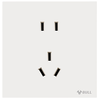 公牛(BULL)开关插座 G57蝶翼超薄肤感开关10A正五孔十只装套餐G57Z223米绒白