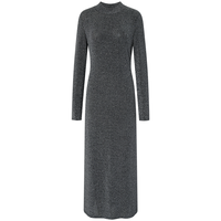 BCBGMAXAZRIA 【璀璨星河】重工银丝圆领百搭长袖连衣裙25秋冬