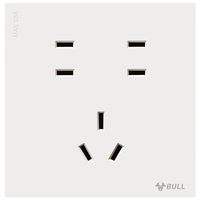 公牛（BULL）开关插座 G57蝶翼超薄肤感开关10A七孔大面板插座 G57Z323 米绒白