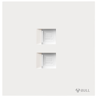 公牛（BULL）开关插座G57蝶翼超薄肤感开关二位电脑六类插座G57T222 米绒白