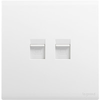 罗格朗（LEGRAND）开关插座 简悦系列陶瓷白色 86型 二位电脑插网络插座（超五类）