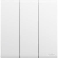 罗格朗（LEGRAND）开关插座面板 简悦系列陶瓷白色 86型墙壁插座 三开单控开关