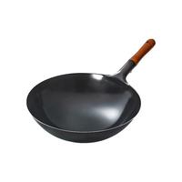 Rovinj超轻纯铁锅炒菜锅家用无涂层老式圆底炒锅不粘锅燃气灶锅 30cm【已开锅带盖】圆底炒锅 30cm