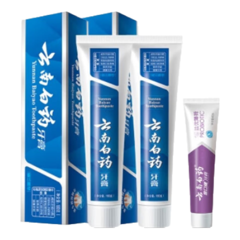 移动端、京东百亿补贴：云南白药 牙膏日用清新夜用护龈清新口气减轻牙龈问题 牙膏 405g*1套 +牙刷1支