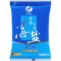 芦花 食用生态海盐400g*7袋 未添加碘盐无抗结剂调料食用盐无碘盐