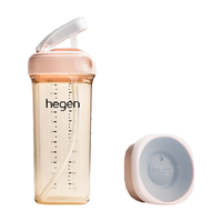 HEGEN 吸管学饮杯 PPSU材质 粉色 330ml