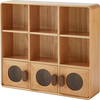 林氏家居家用客厅榉木实木自由格子柜储物柜书房林氏木业书柜书架LH127X1 【原木色】两格书柜