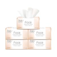 洁柔抽纸百花香味120抽粉Face可湿水面巾纸巾餐巾纸卫生纸 5包