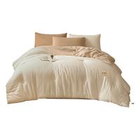 苏萱 大豆纤维被子冬被棉被芯宿舍单人被褥子春秋被空调被四季通用 米拼卡其 200x230cm冬被