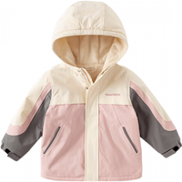 戴维贝拉（DAVE＆BELLA）男童连帽外套男宝宝上衣2024秋装童装洋气儿童外衣女童服饰 粉色 100cm（身高90-100cm）