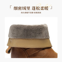 百丽（Belle）周雨彤同款西部派对马丁靴女25冬新厚底商场休闲短靴E7Z1DDZ5 棕色-绒里 34
