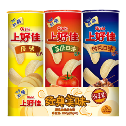 上好佳 休闲零食醇脆薯片三联罐85g/罐原味+番茄口味+烤肉口味 85g三联罐（原味+番茄+烤肉）