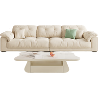 沐眠奶油风布艺沙发小户型客厅简约北欧大象耳朵云朵沙发YY-510 3米B 3米大四人位【羽绒款】70%选择