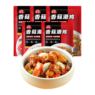 谷言 预制菜 料理包 香菇滑鸡180g*5袋 生鲜速食 外卖方便菜 次日达
