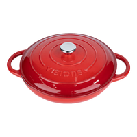 VISIONS康宁汤锅珐琅锅铸铁锅炖锅煲汤锅炖汤锅焖炖锅海鲜锅乔迁喜庆 康宁-平底珐琅锅【煎炒焖】 3cm