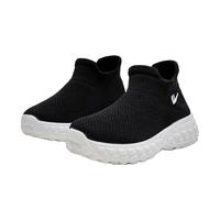 回力童鞋儿童网面运动鞋2024夏季透气男女童椰子鞋袜子鞋 黑色 27码 内长约16.9cm