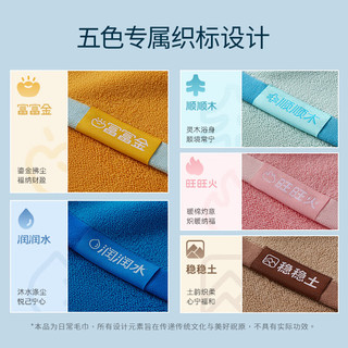 洁丽雅（Grace）国色祥韵高能五色毛巾10A抗菌纯棉吸水亲肤全棉成人洗脸面巾 青色