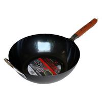 珍珠生活 日本进口无涂层铁锅不易粘锅平底锅带附耳炒锅深型炒菜锅