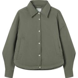 DUIBAI 2025冬装廓形轻薄光泽感翻领女式短款羽绒服