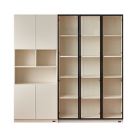 QuanU 全友 家居 书柜简约风大容量落地式书橱客厅卧室摆件展示柜子129557 二门书柜