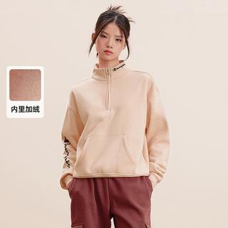 Champion 【品牌】秋冬加绒卫衣女侧袖立领套头Re-order系列