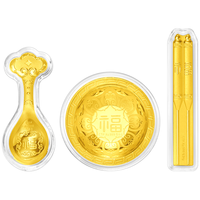CHOW TAI FOOK 周大福 EOR761 金碗筷勺足金摆件 1.2g