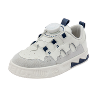 Kappa Kids卡帕童鞋儿童运动鞋男童春季旋转纽扣防滑女童休闲板鞋 米白/兰 29 内长约190mm 29码内长约190mm