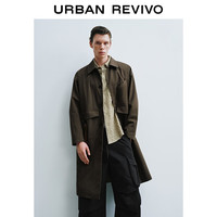 UR2025秋季男装琥珀流光风撞色绳结超宽松风衣UML150069 咖棕 M (M-L)